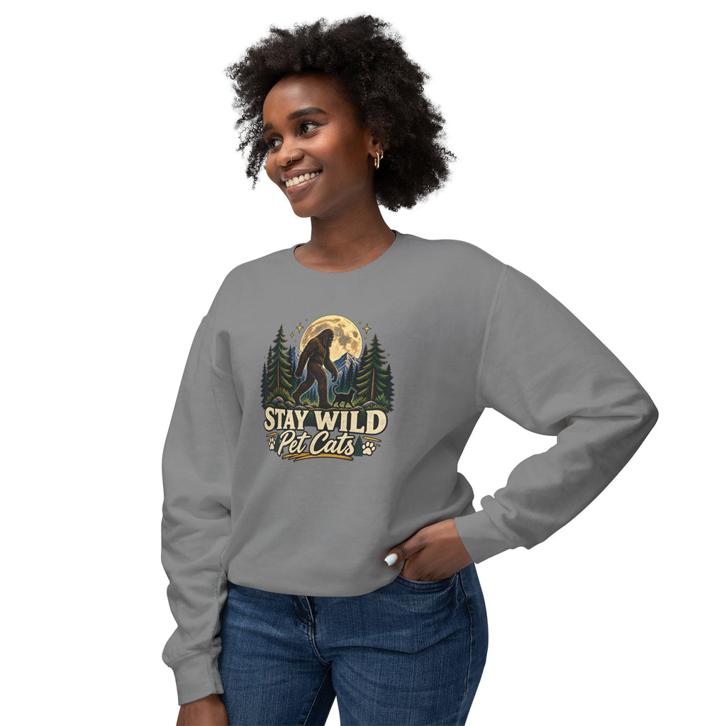 Stay Wild Pet Cats Sasquatch Crewneck Sweatshirt
