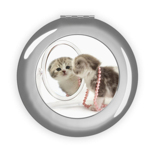 Adorable Kitten Compact Travel Mirror - Perfect for Pet Lovers Printify