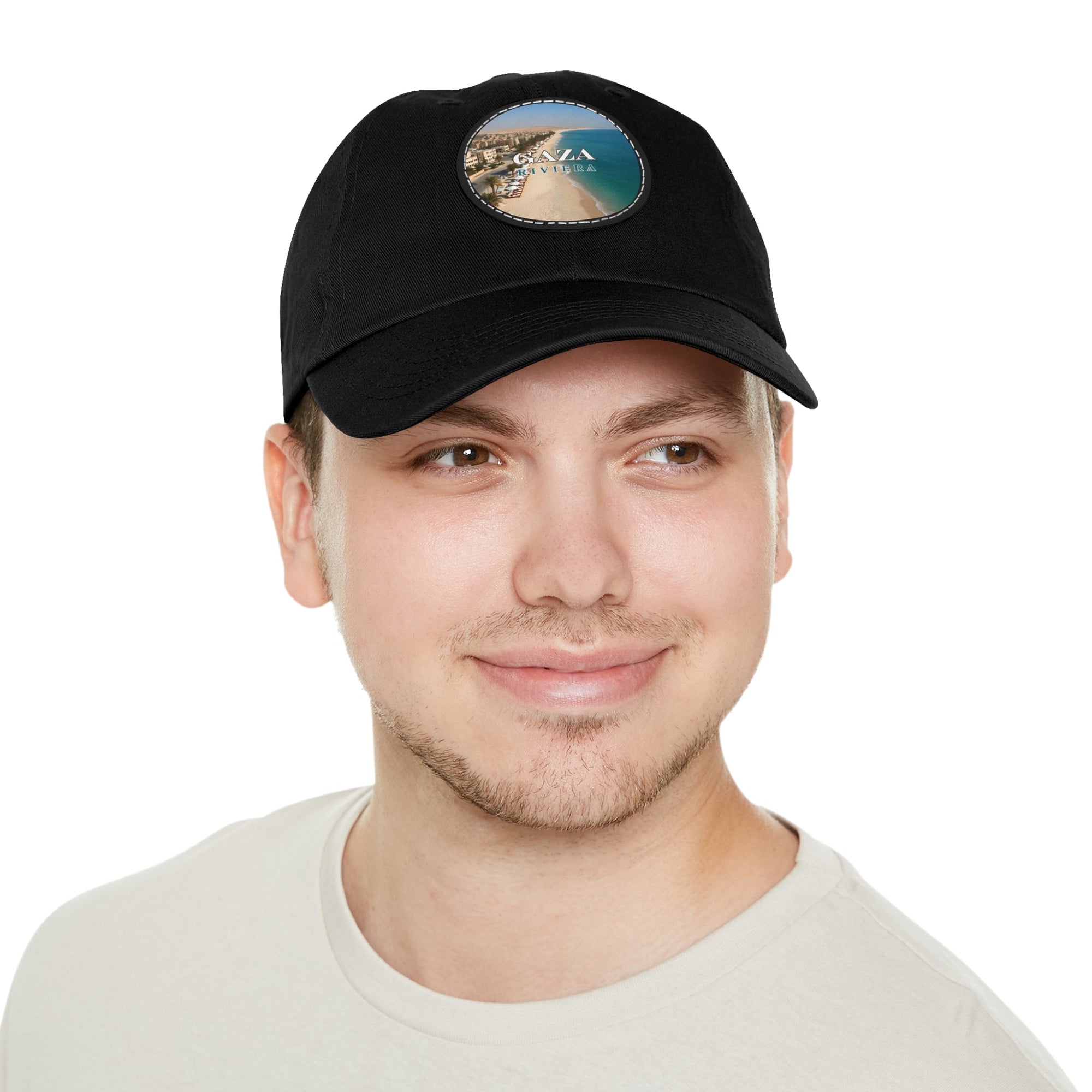 Gaza Riviera Dad Hat with Leather Patch Printify