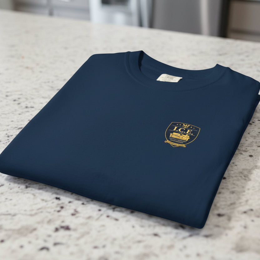 I.C.E. Badge T-Shirt | Institute of Cozy Excellence Parody Tee