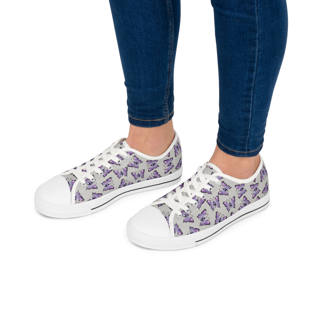 Semicolon Butterfly Women’s Canvas Shoes | Subtle Suicide Awareness Sneakers