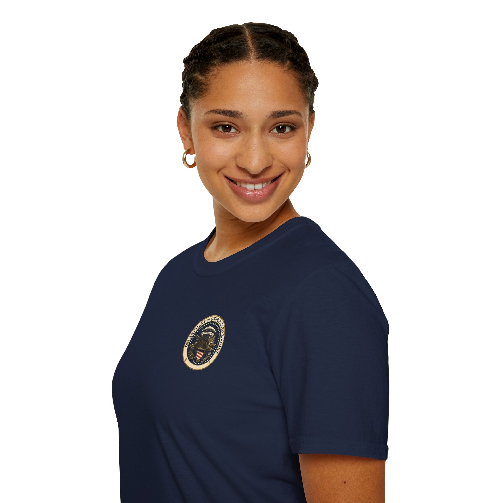 Department of Unprovoked Zoomies Cat T-Shirt | Faux Government Seal Tee