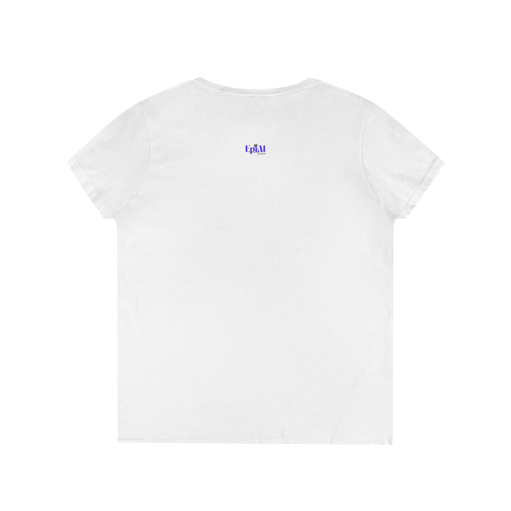 Stylish Meow Ladies' V-Neck T-Shirt, Cute Cat Lover Gift