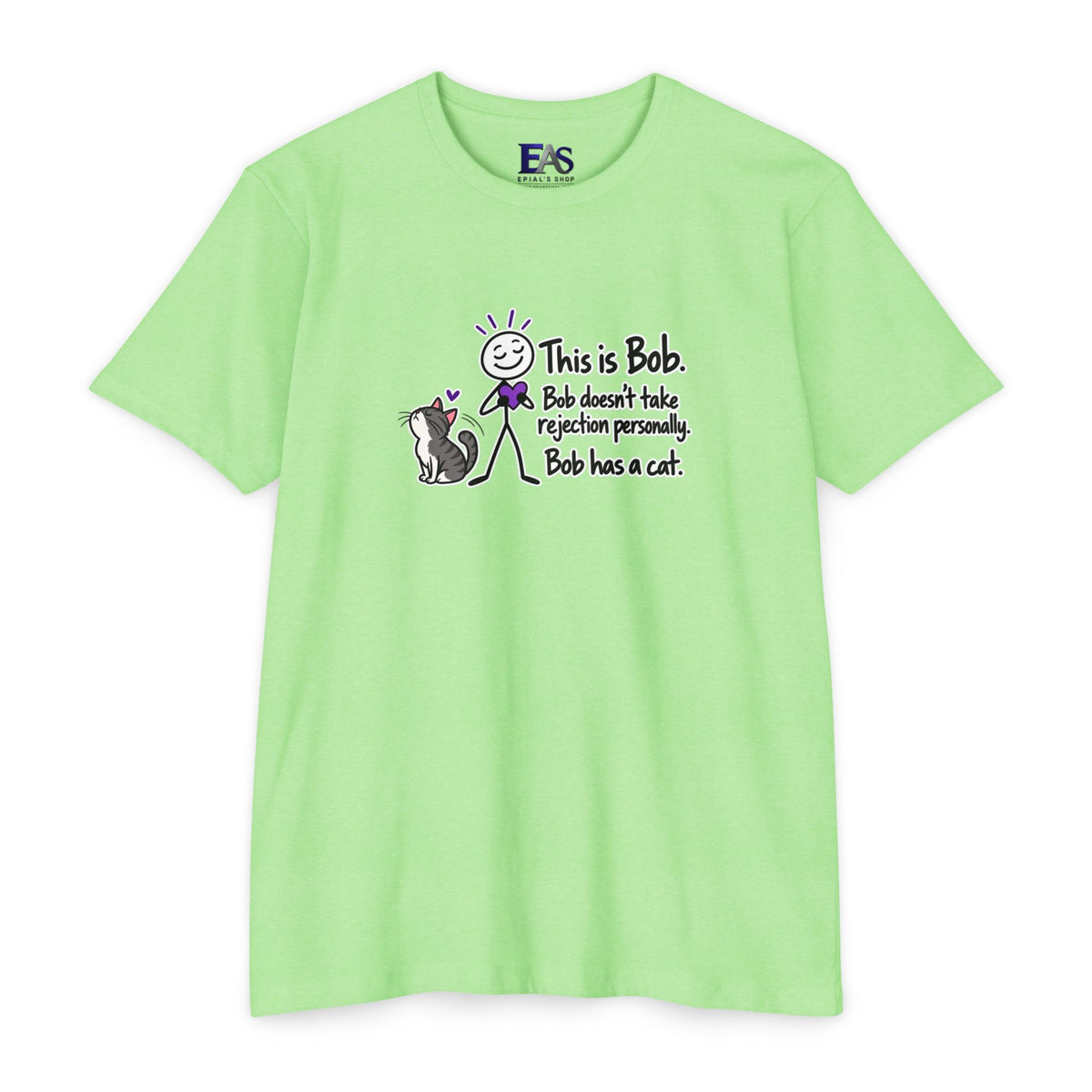 This Is Bob. Bob Has a Cat. Funny Cat Lover T-Shirt | Cat Humor Tee