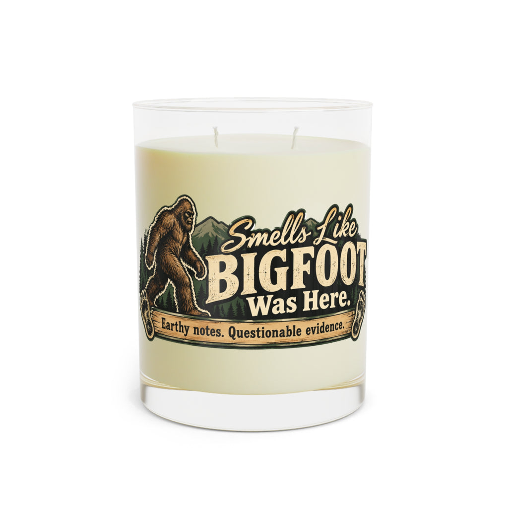 Smells Like Bigfoot Was Here Scented Soy Candle | Funny Sasquatch Gift | 65-Hour Burn