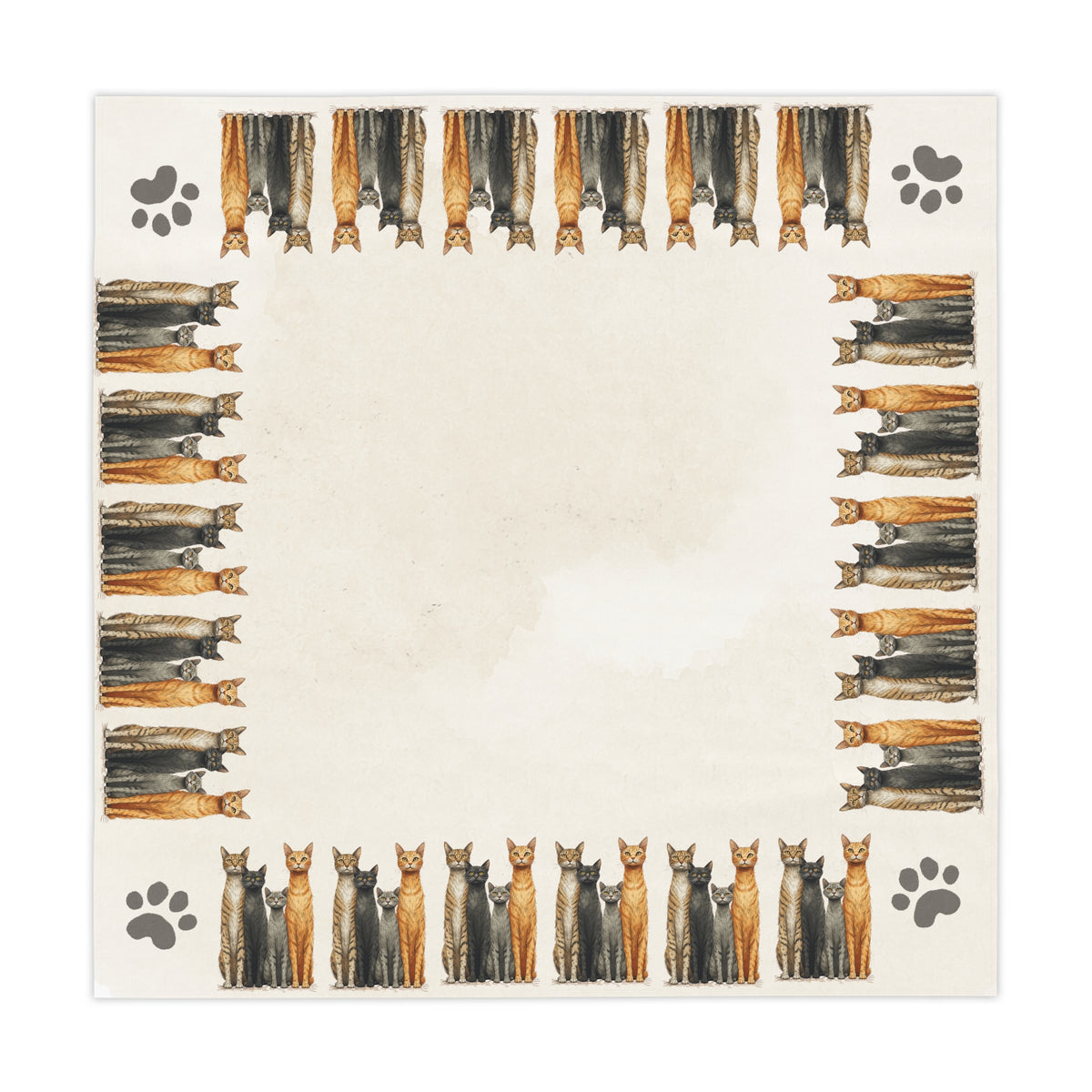 Tablecloth with Tall Kitties Design, Great for Cat Lovers