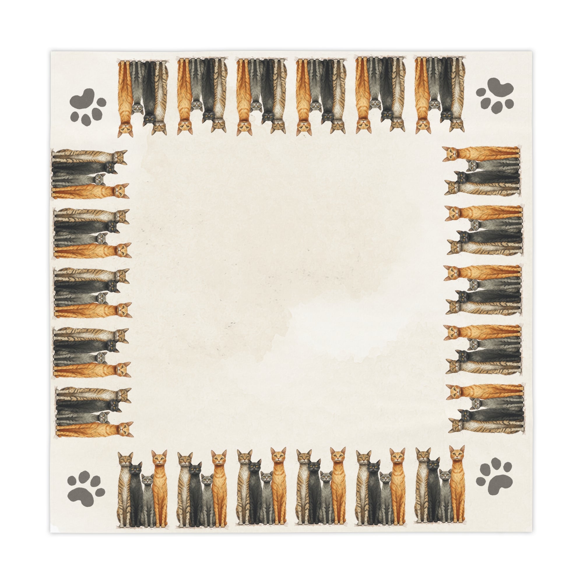 Tablecloth with Tall Kitties Design, Great for Cat Lovers