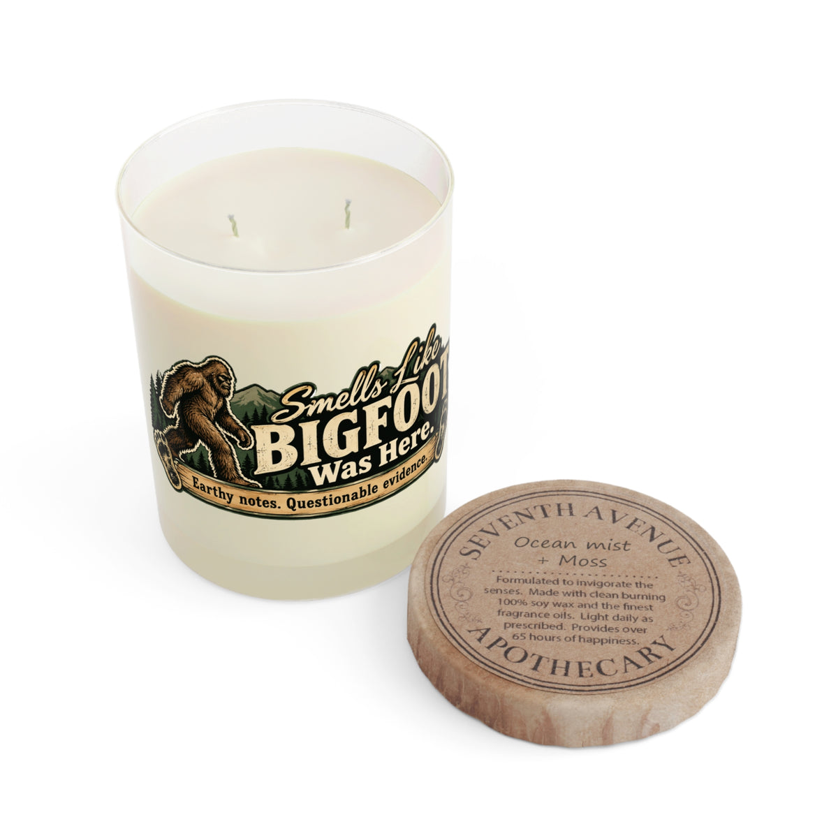 Smells Like Bigfoot Was Here Scented Soy Candle | Funny Sasquatch Gift | 65-Hour Burn