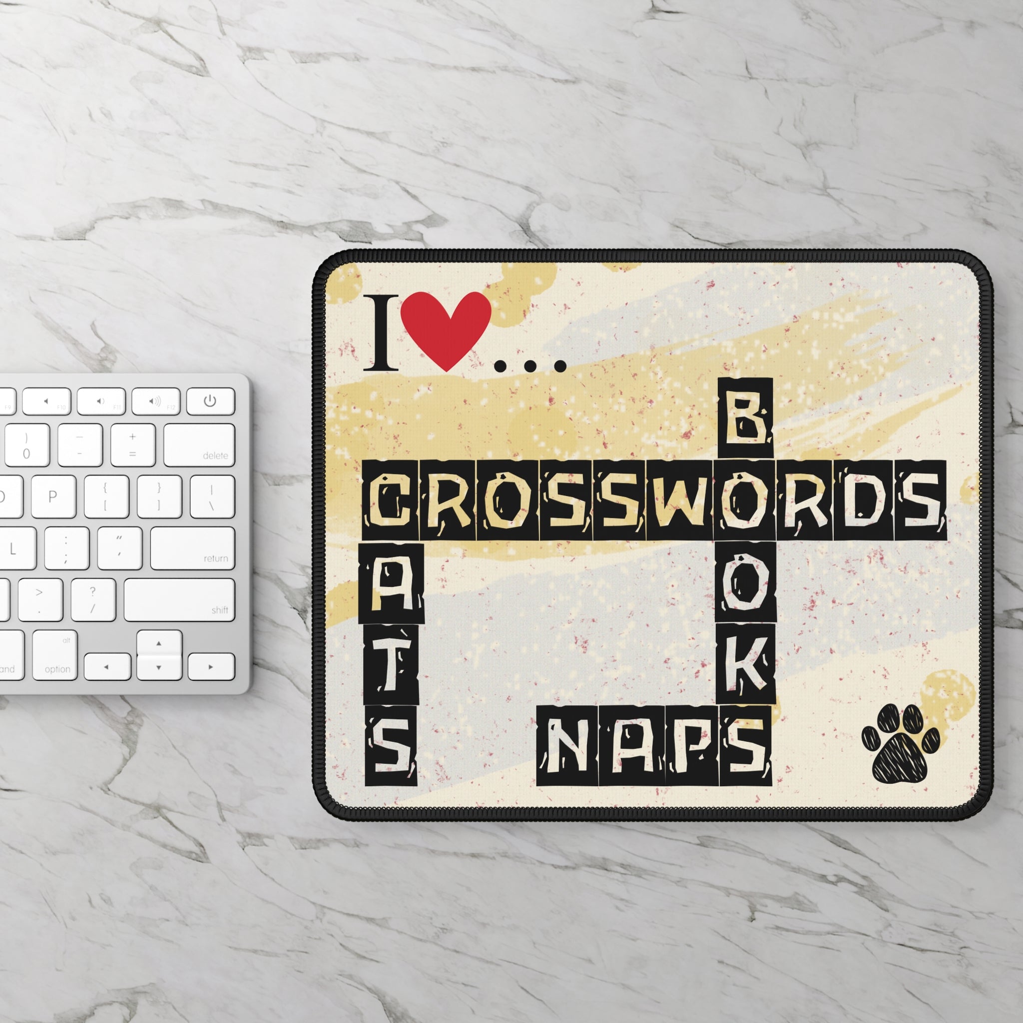 Photo depicting the ​Crosswords and Cats Gaming Mouse Pad from EpiAl's Shop.