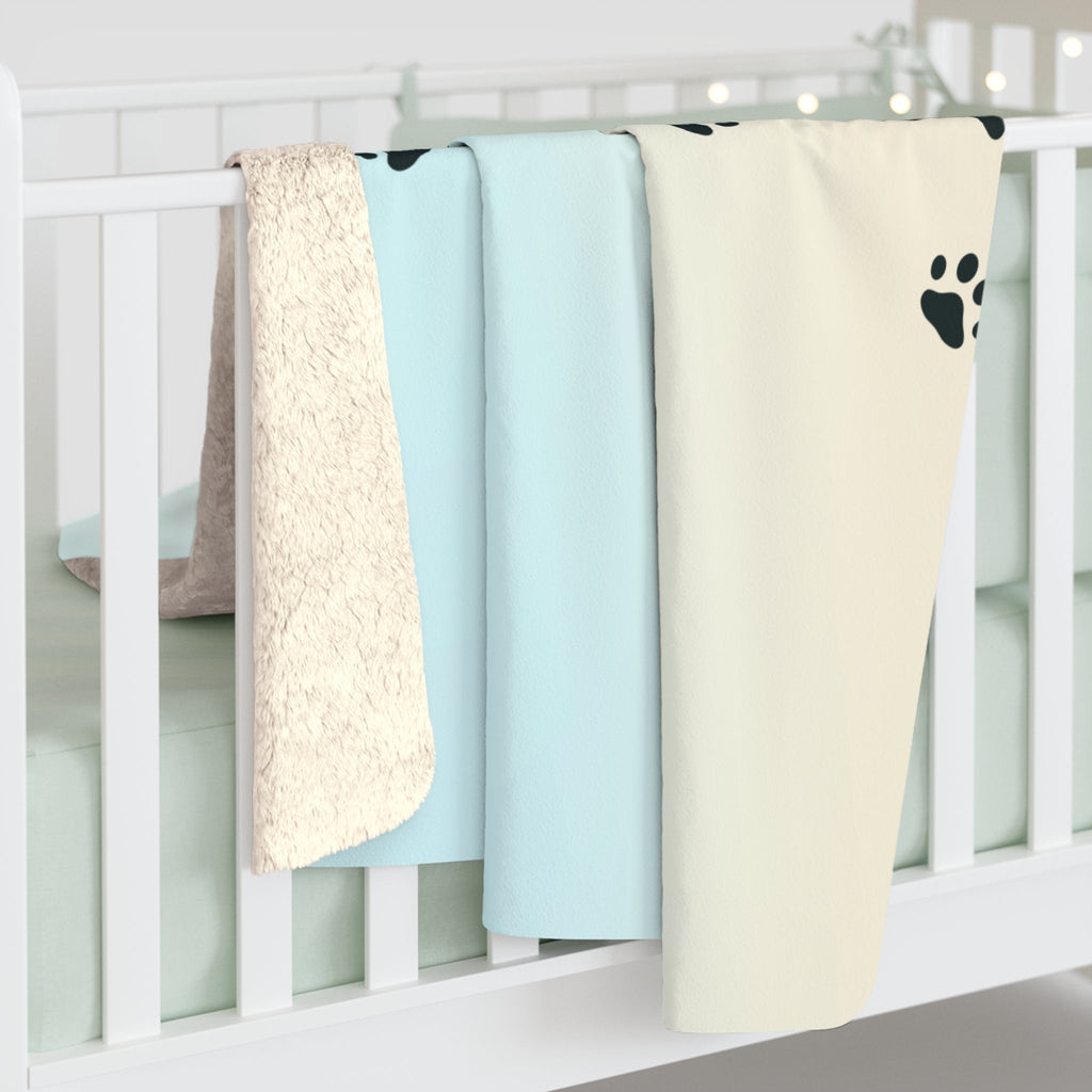 Cozy Paw Print Sherpa Fleece Blanket Printify