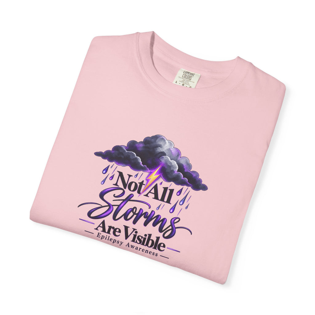 Not All Storms Are Visible Epilepsy Awareness T-Shirt | Purple Epilepsy Shirt | Comfort Colors Tee