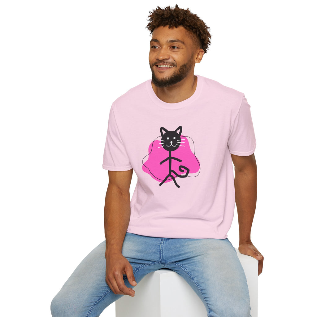 Playful Cat Graphic T-Shirt – Unisex Softstyle Tee for Cat Lovers