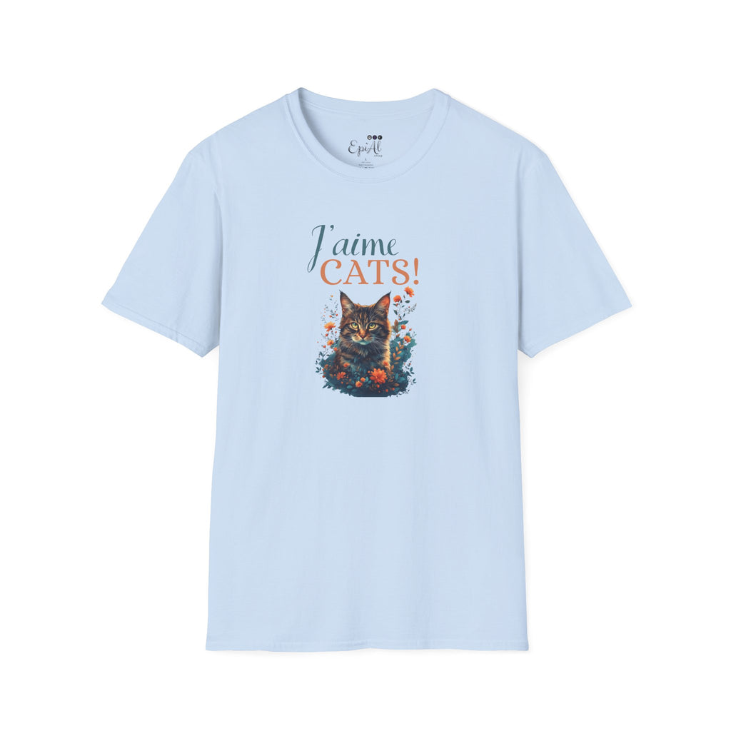 J'aime Cats Unisex Softstyle T-Shirt - Perfect Gift for Cat Lovers