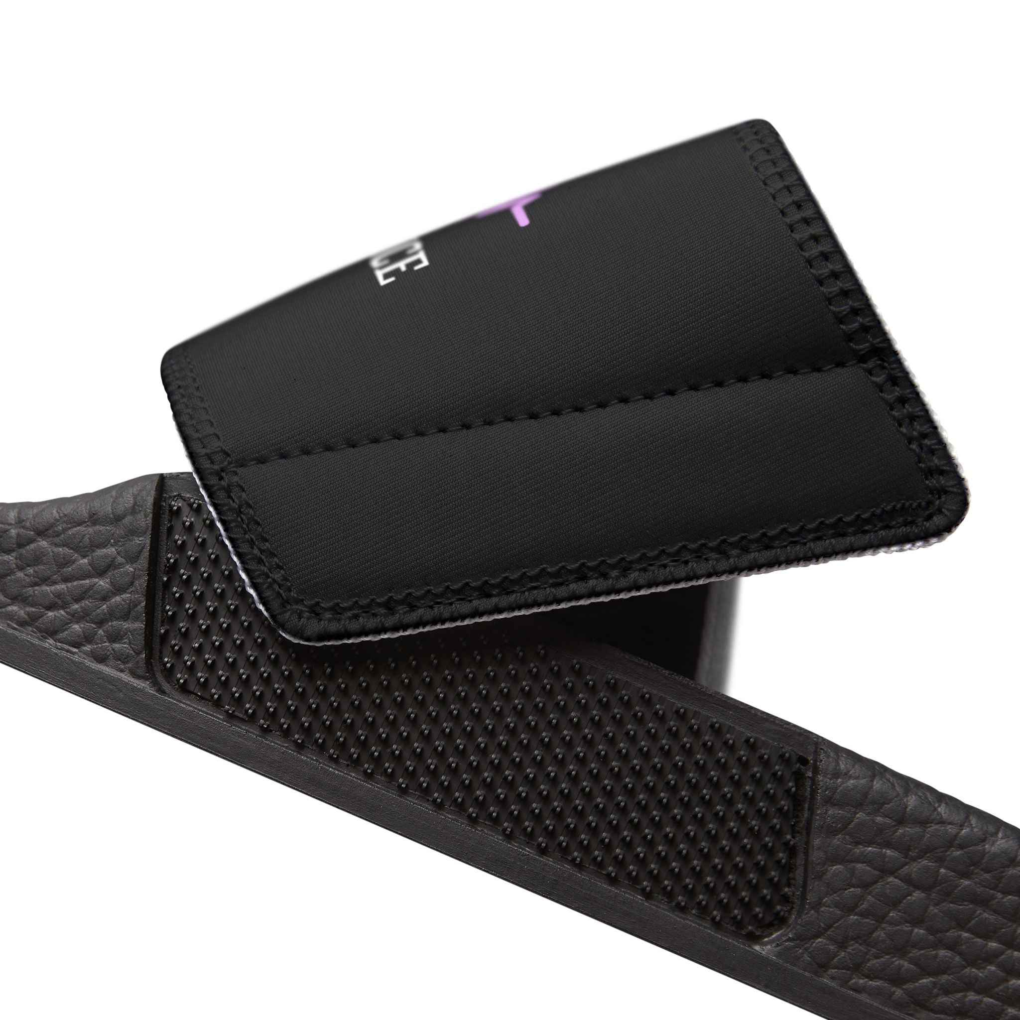 Signal Interference Slide Sandals – Purple Epilepsy Awareness Comfort Slides