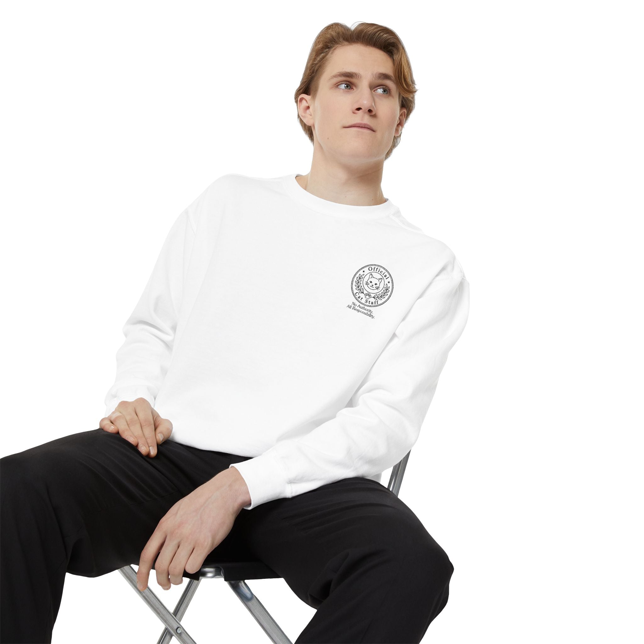 Official Cat Staff Embroidered Relaxed-Fit Sweatshirt