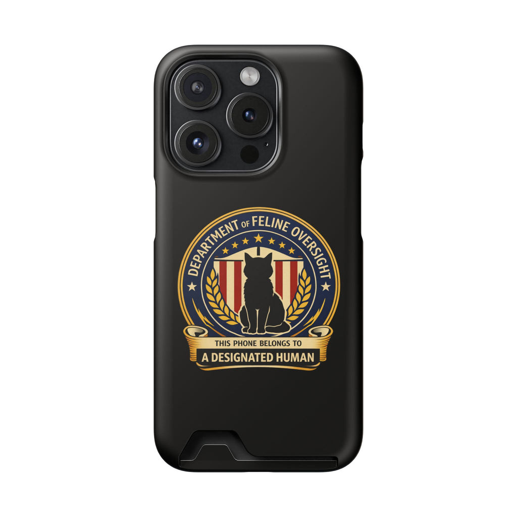 Department of Feline Oversight Samsung Galaxy Case – “Designated Human” Cat Seal, Slim Protective Case with Card Slot