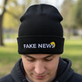 Fake News Embroidered Knit Beanie