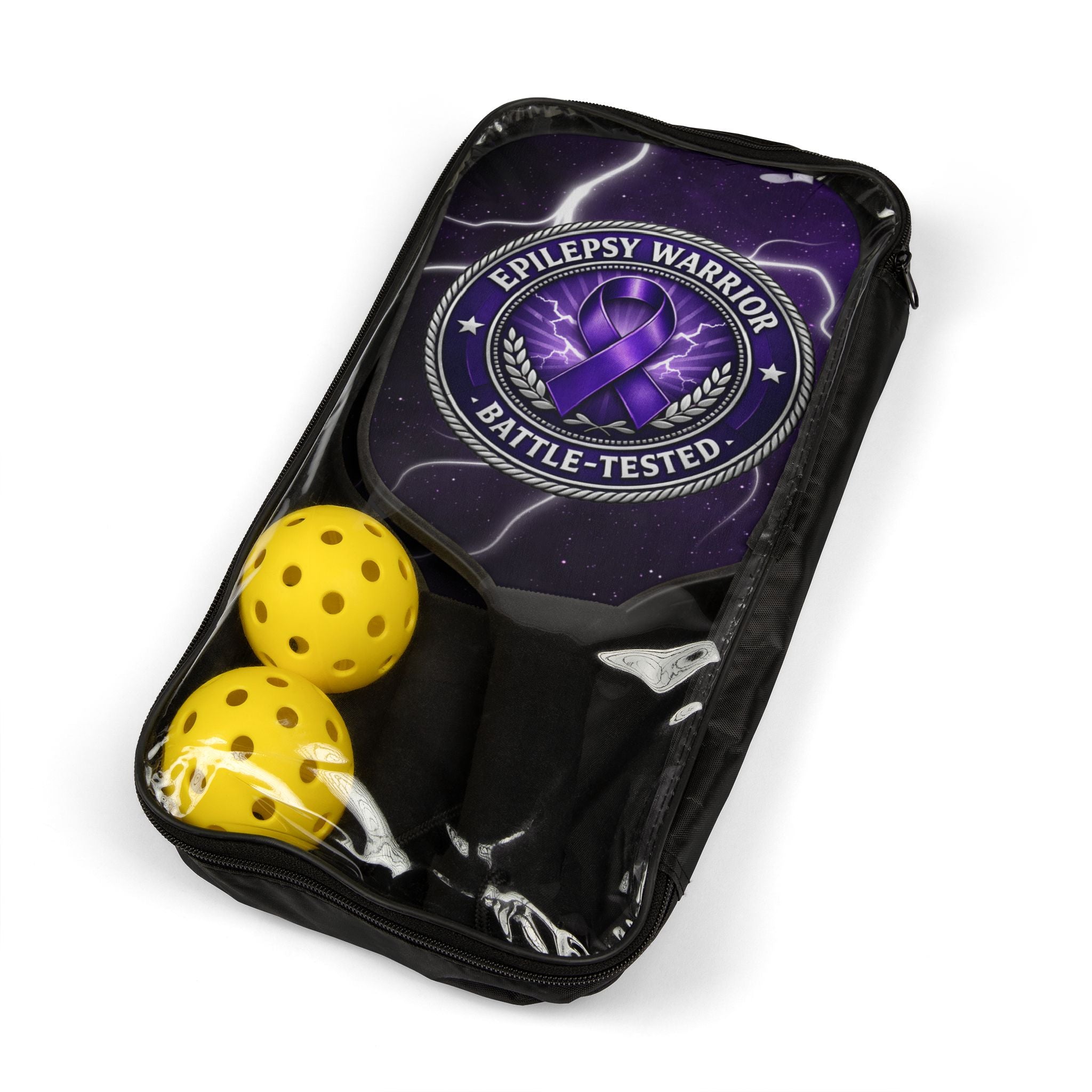 Epilepsy Warrior Battle-Tested Paddleball Set – Purple Ribbon Awareness Game