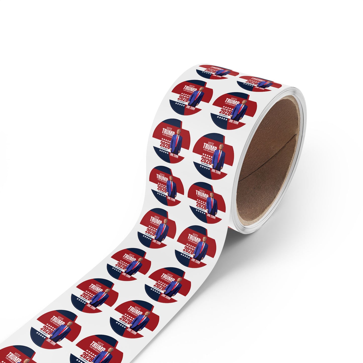 Vote Trump 2028 Round Sticker Rolls - Bold Political Campaign Labels