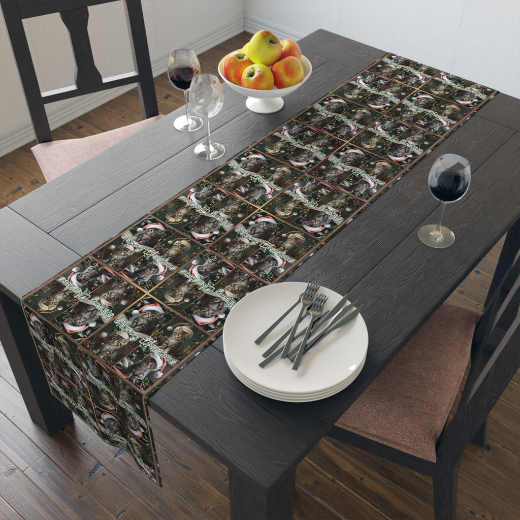 Meowy Christmas Festive Table Runner