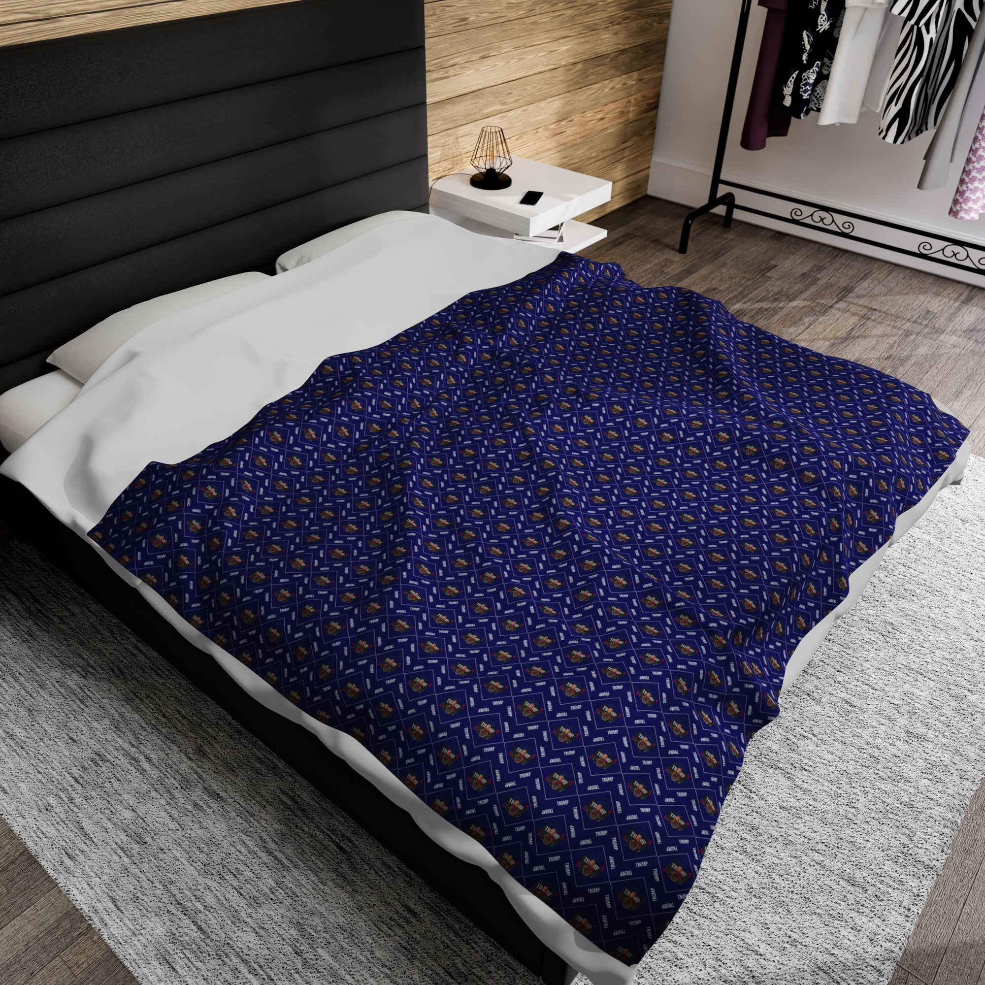 Trump Pattern Velveteen Plush Blanket