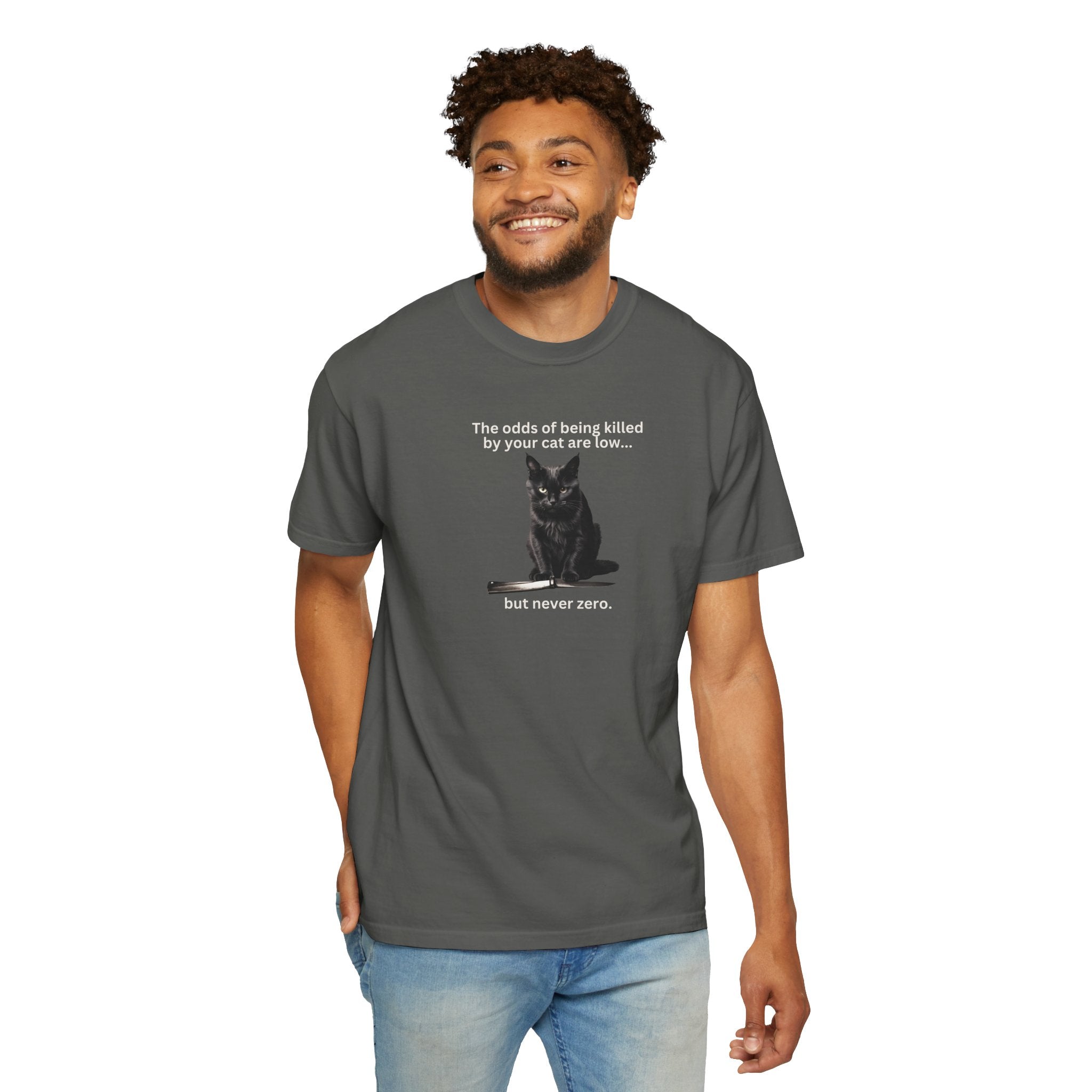 Photo depicting the ​Odds Unisex Garment-Dyed T-shirt from EpiAl's Shop.