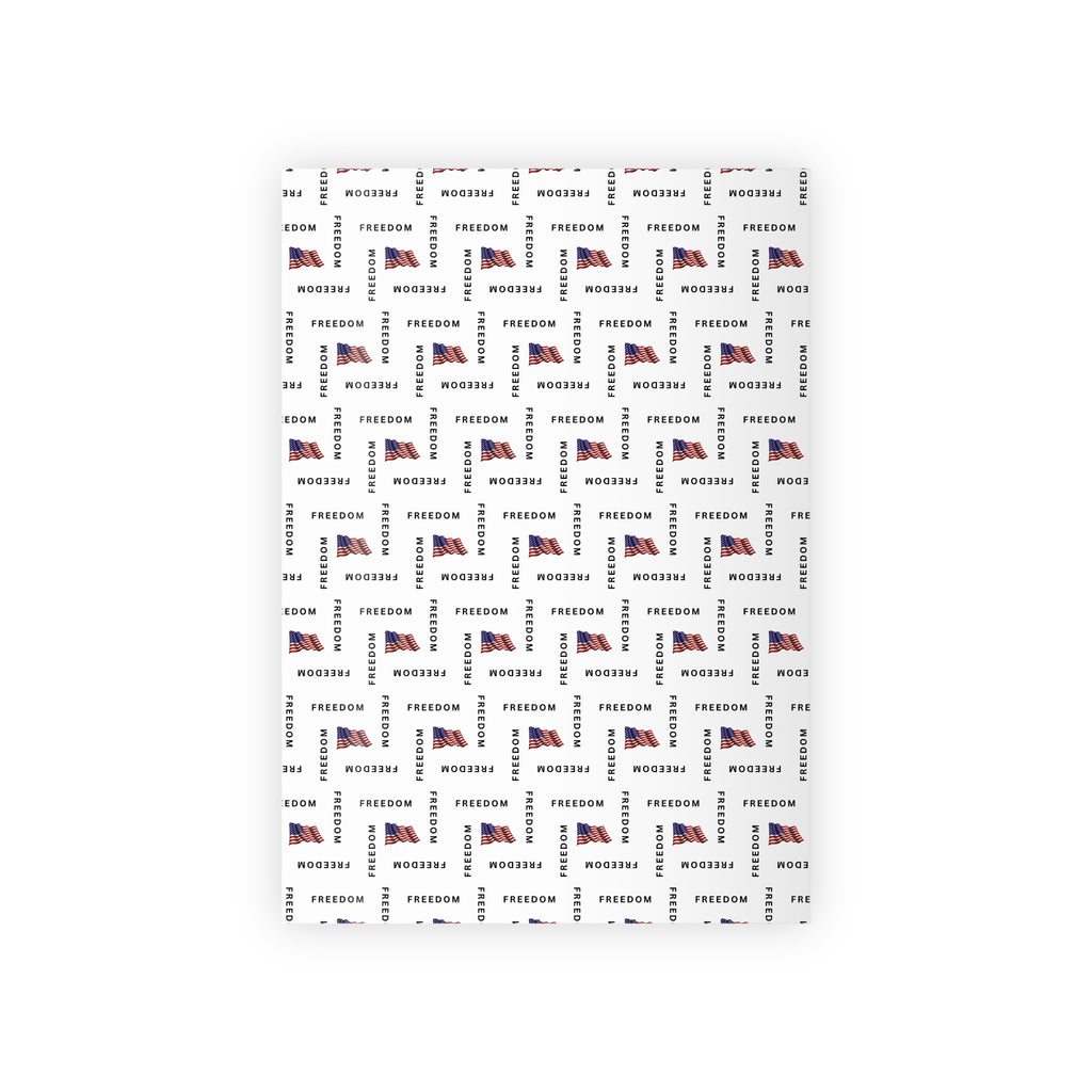 Black & White Freedom Gift Wrap – Patriotic Black Lettering