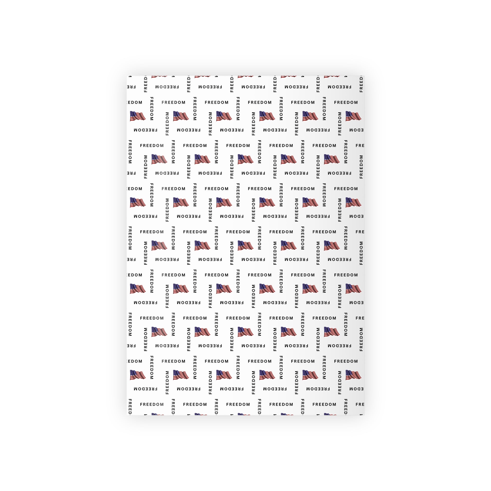 Black & White Freedom Gift Wrap – Patriotic Black Lettering