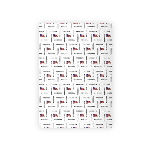 Black & White Freedom Gift Wrap – Patriotic Black Lettering