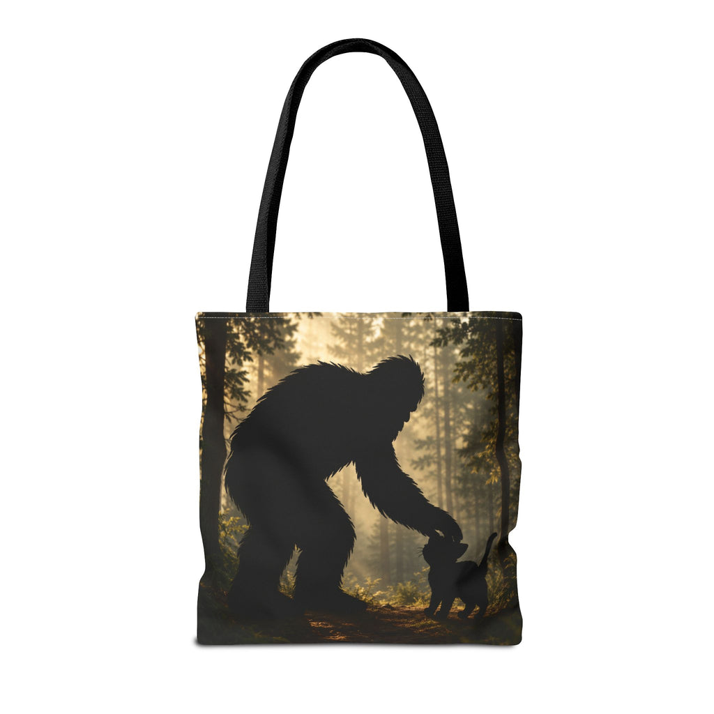 The Cat Saw It, Too Bigfoot & Cat Tote Bag