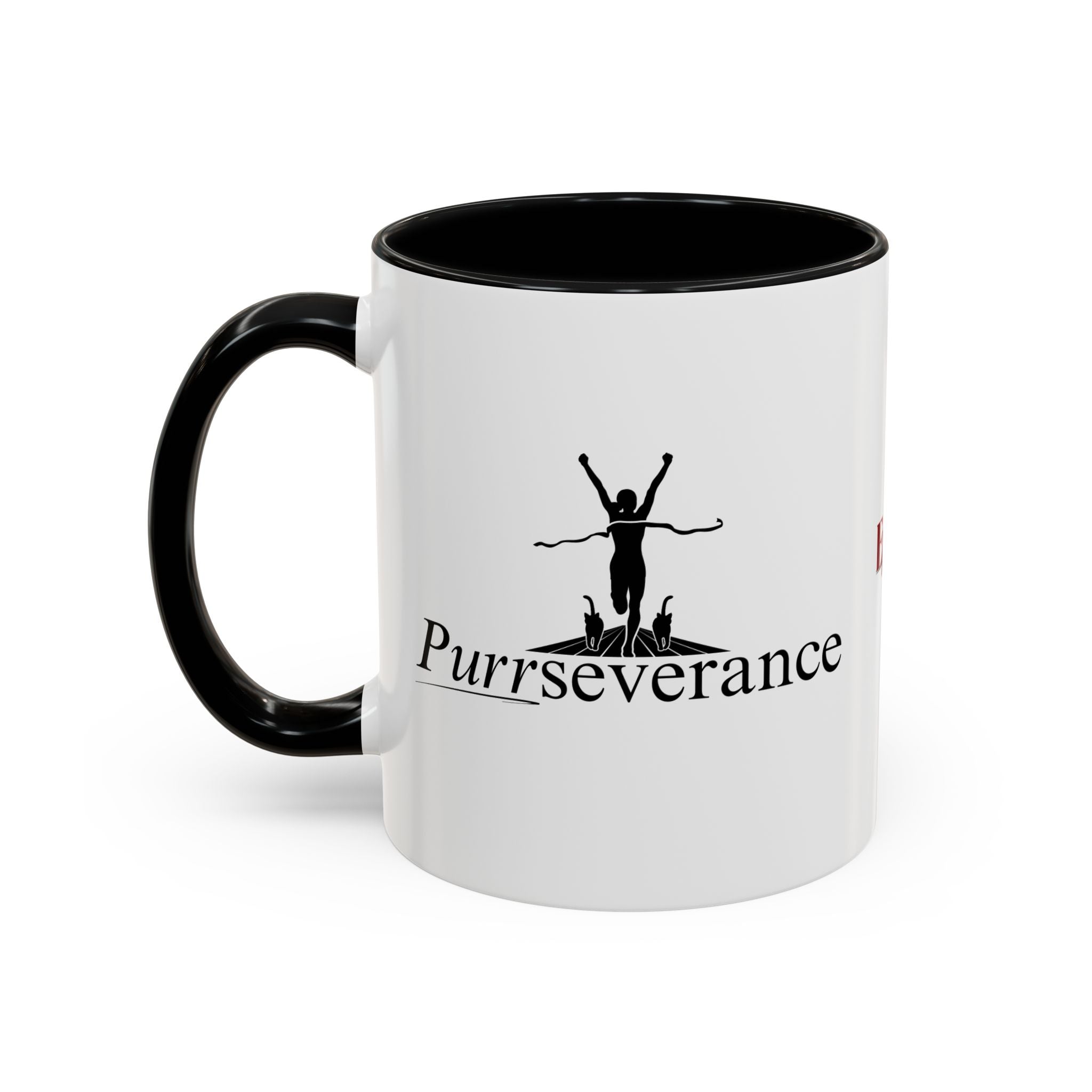 Photo depicting the ​Purrseverance Accent Coffee Mug (11, 15oz) from EpiAl's Shop.