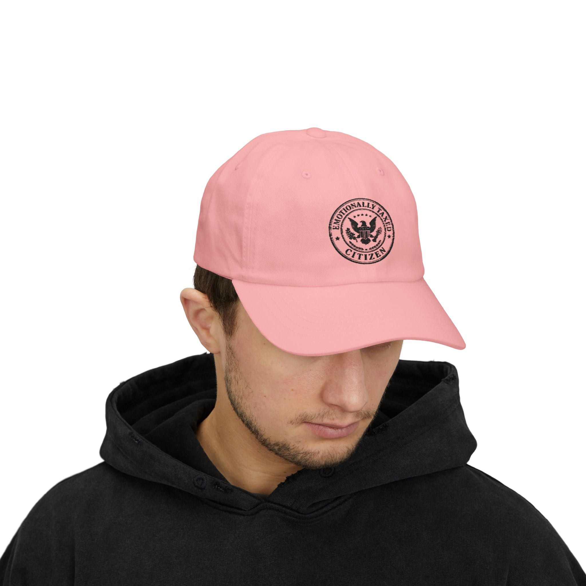 Emotionally Taxed Citizen Dad Hat | Minimalist Faux Government Seal Cotton Cap