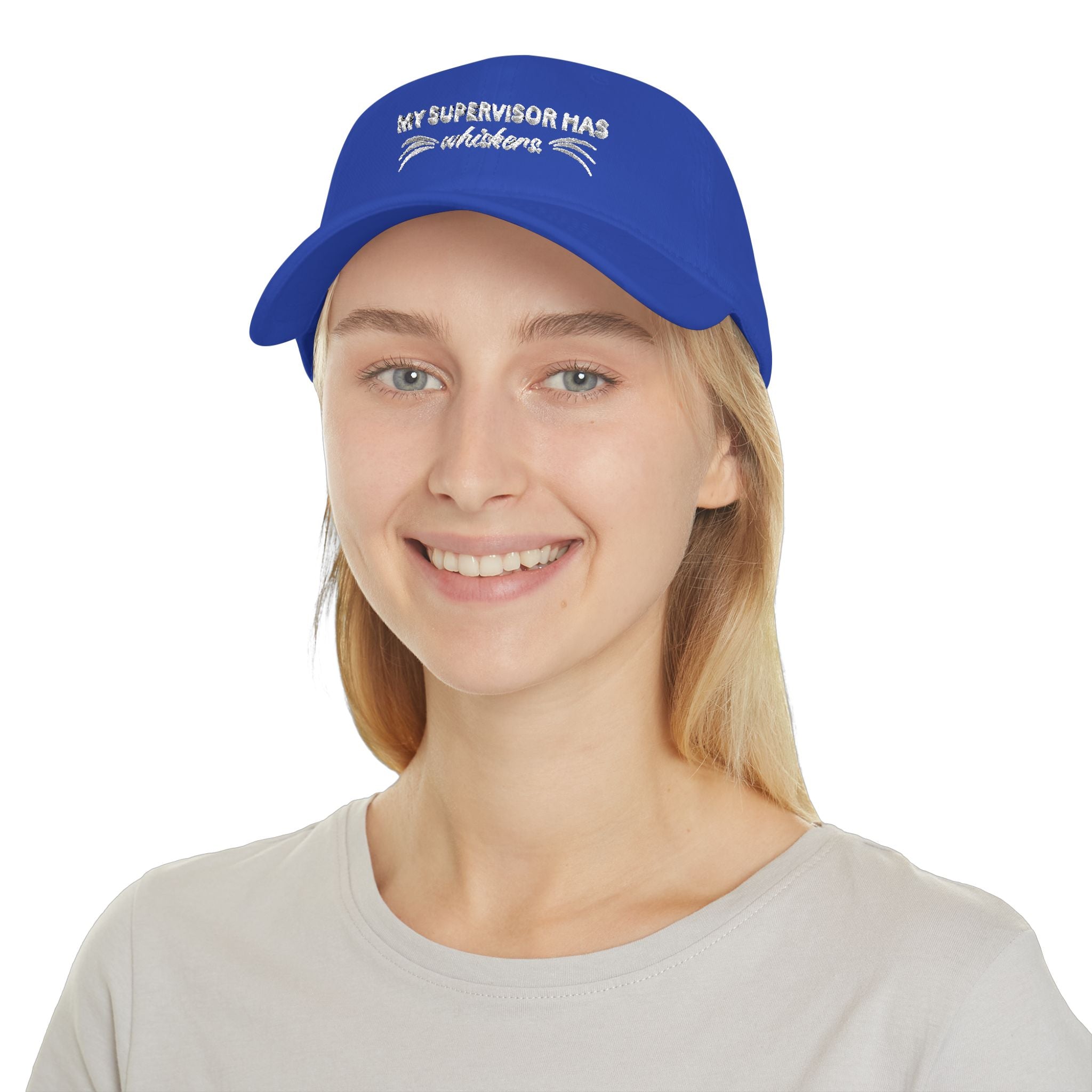My Supervisor Has Whiskers Embroidered Cat Lover Baseball Cap