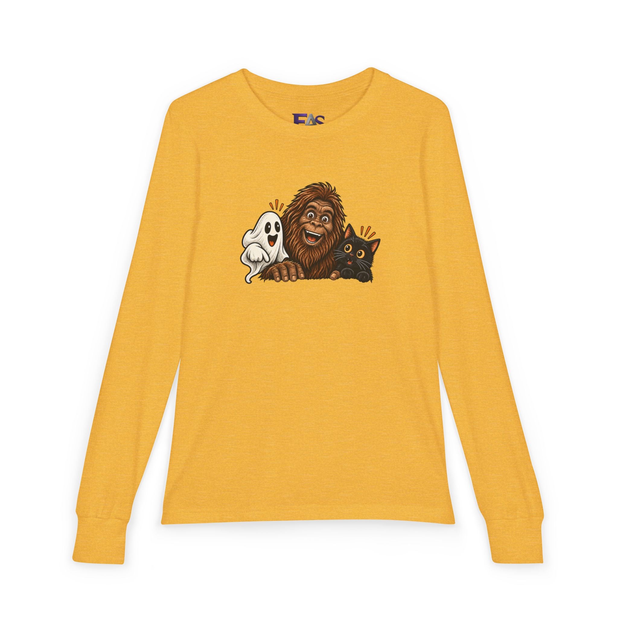 Ghost, Bigfoot & Black Cat Youth Long Sleeve T-Shirt