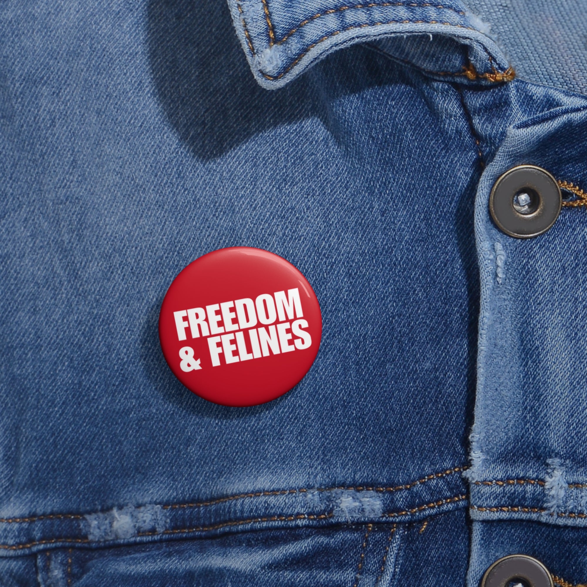 Freedom & Felines Pin Buttons - Fun Cat Lover Accessories