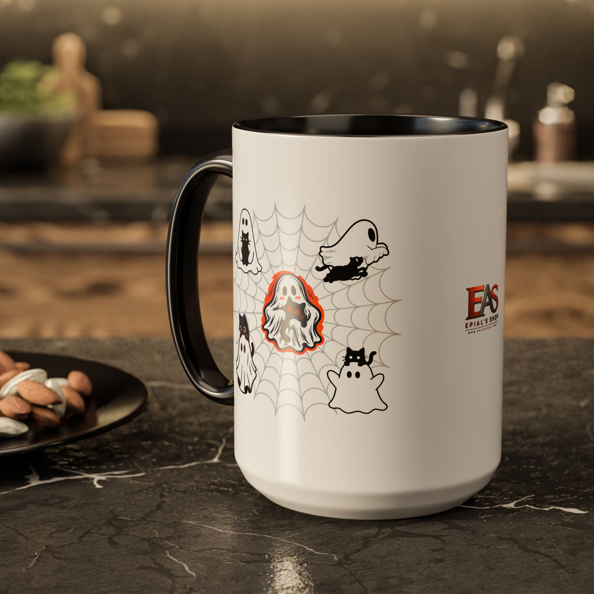 Ghost Cats Halloween Accent Mug (11oz, 15oz)