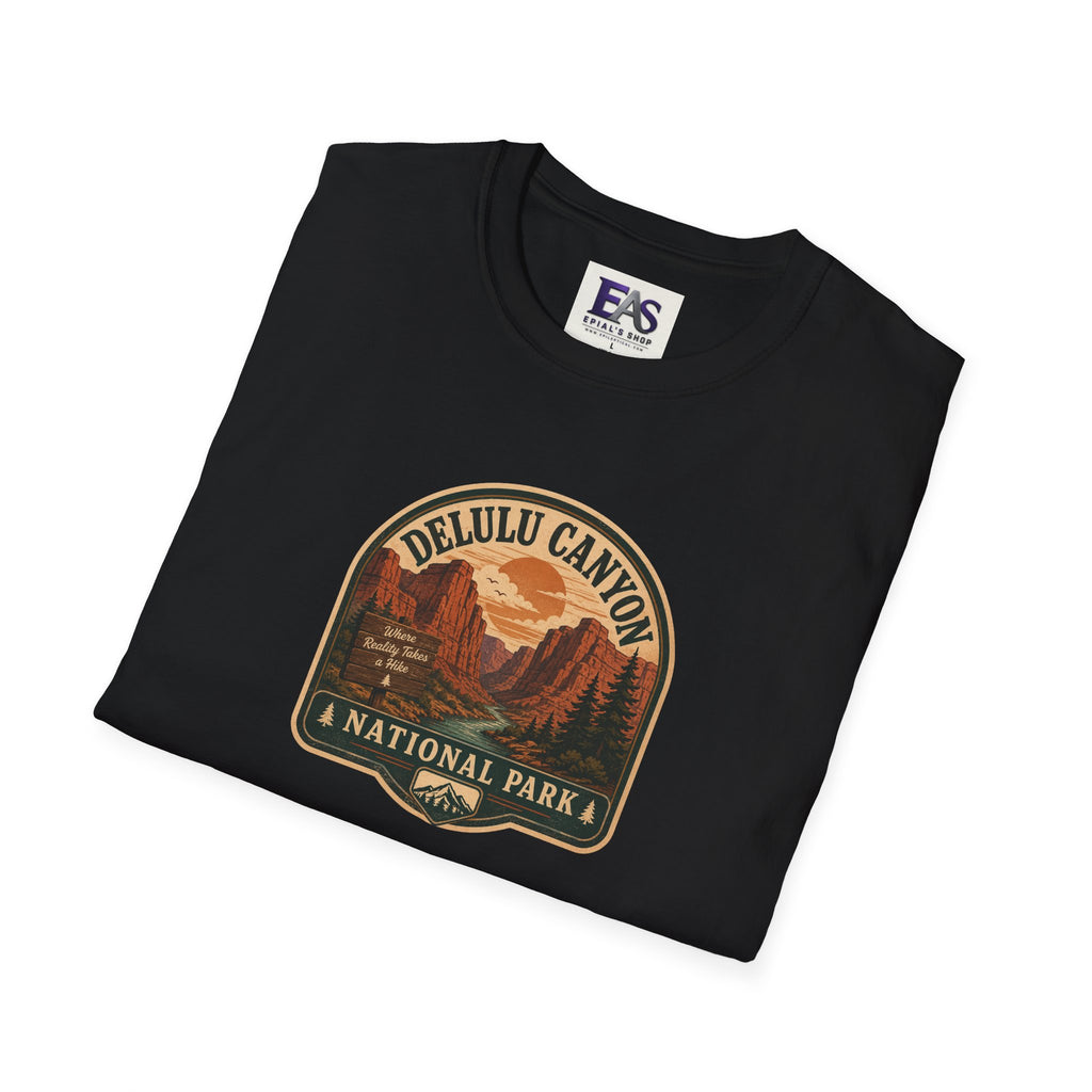 Delulu Canyon National Park Unisex T-Shirt | Funny Retro National Park Parody Tee