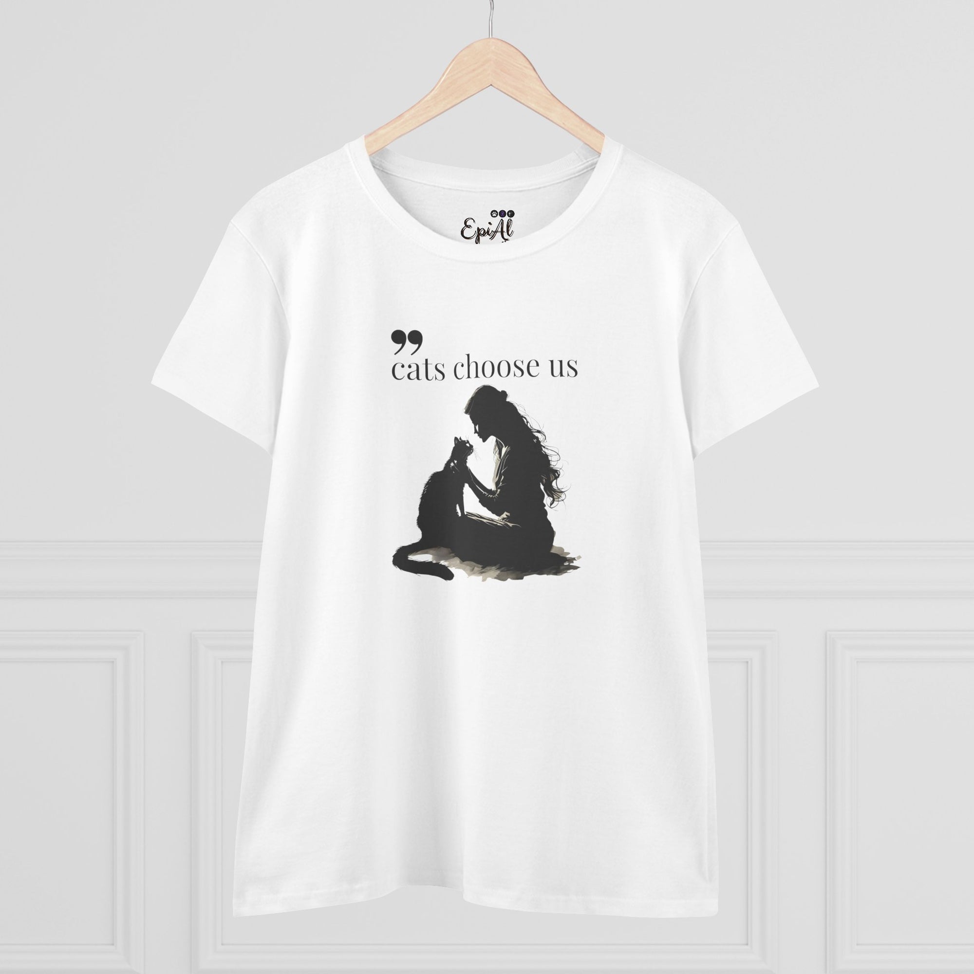 Women's Cat Lover Tee - "Cats Choose Us" Graphic Shirt