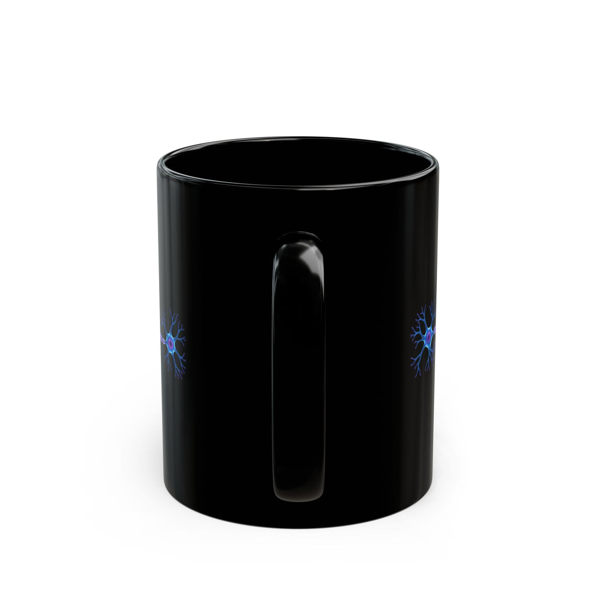 Epilepsy Awareness Neuron & Purple Ribbon Black Ceramic Mug | 11 oz & 15 oz