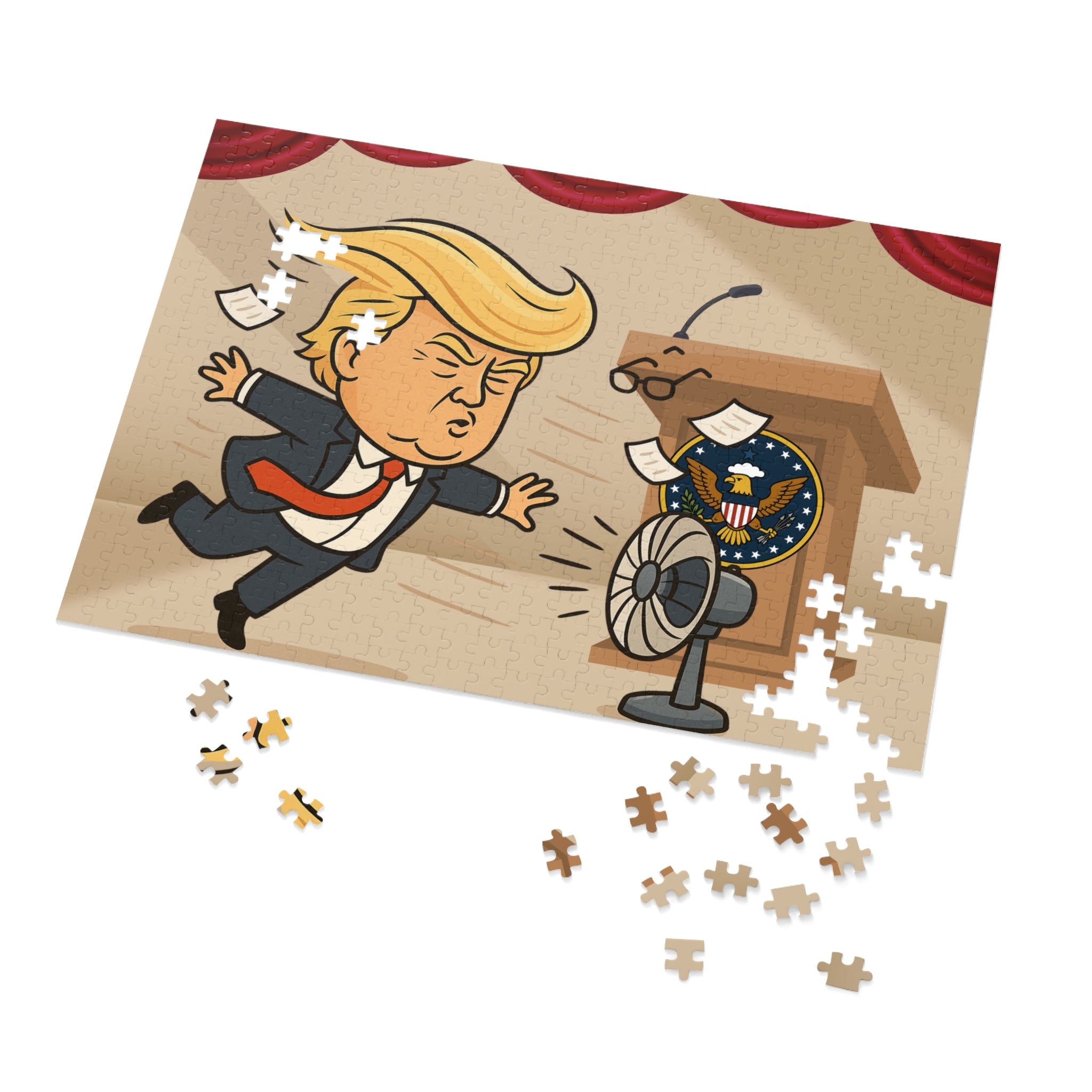 Combover Wind Tunnel Political Parody Jigsaw Puzzle