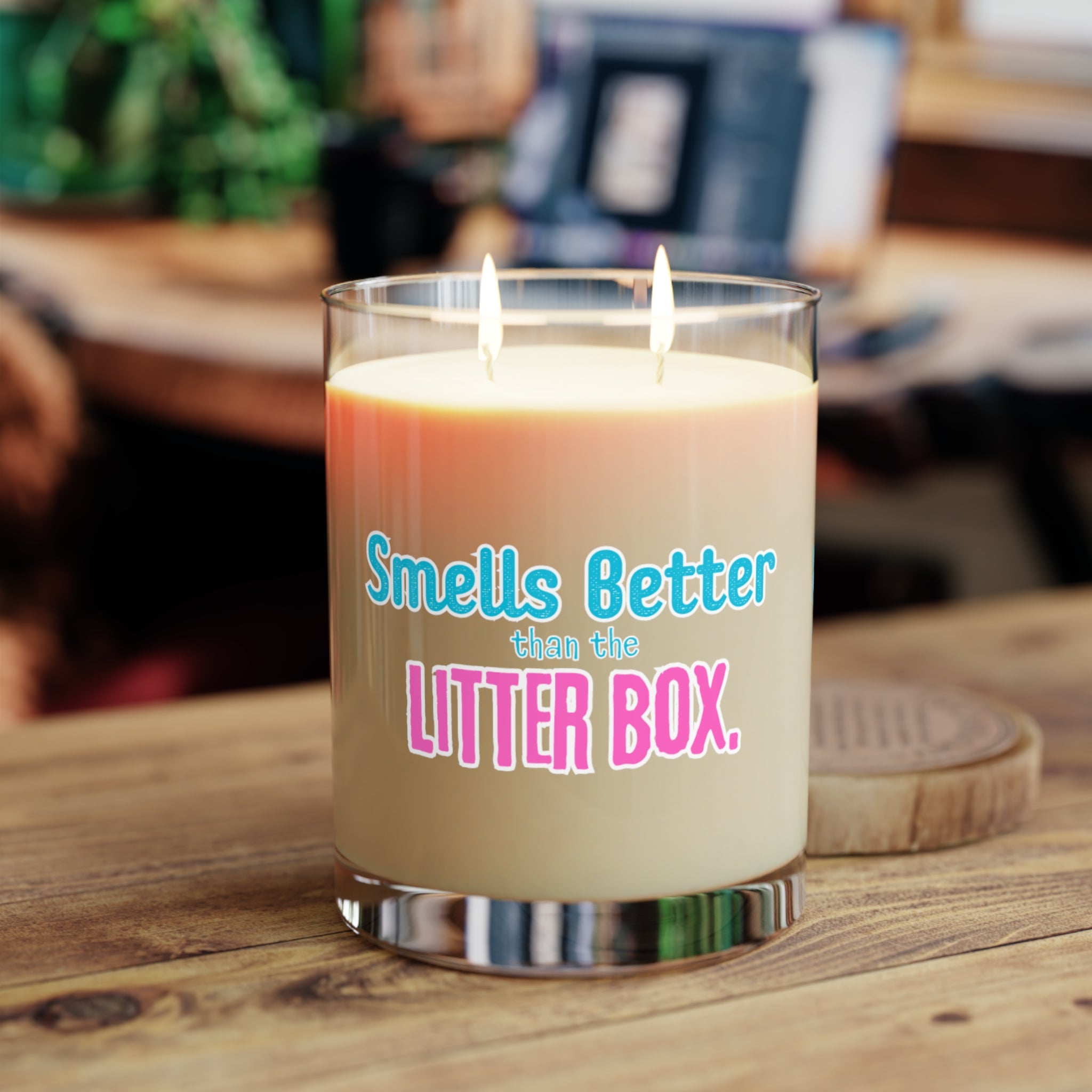 Smells Better Than the Litter Box Two-Wick Soy Candle 11oz Glass