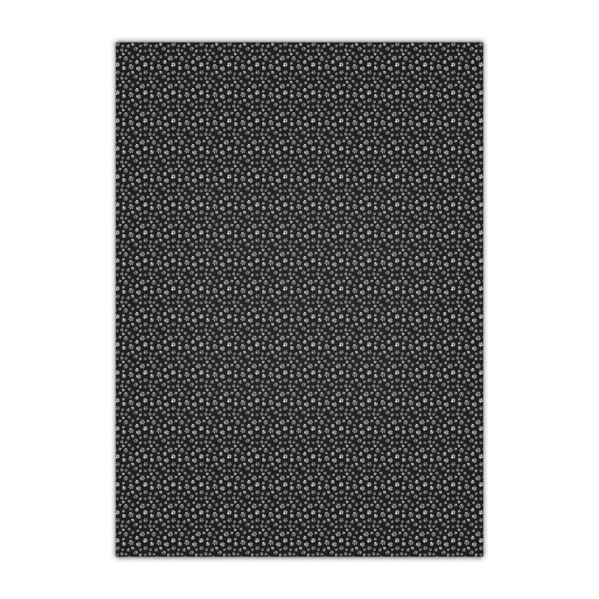 Black Paws Gift Wrapping Paper Sheets, 1pc