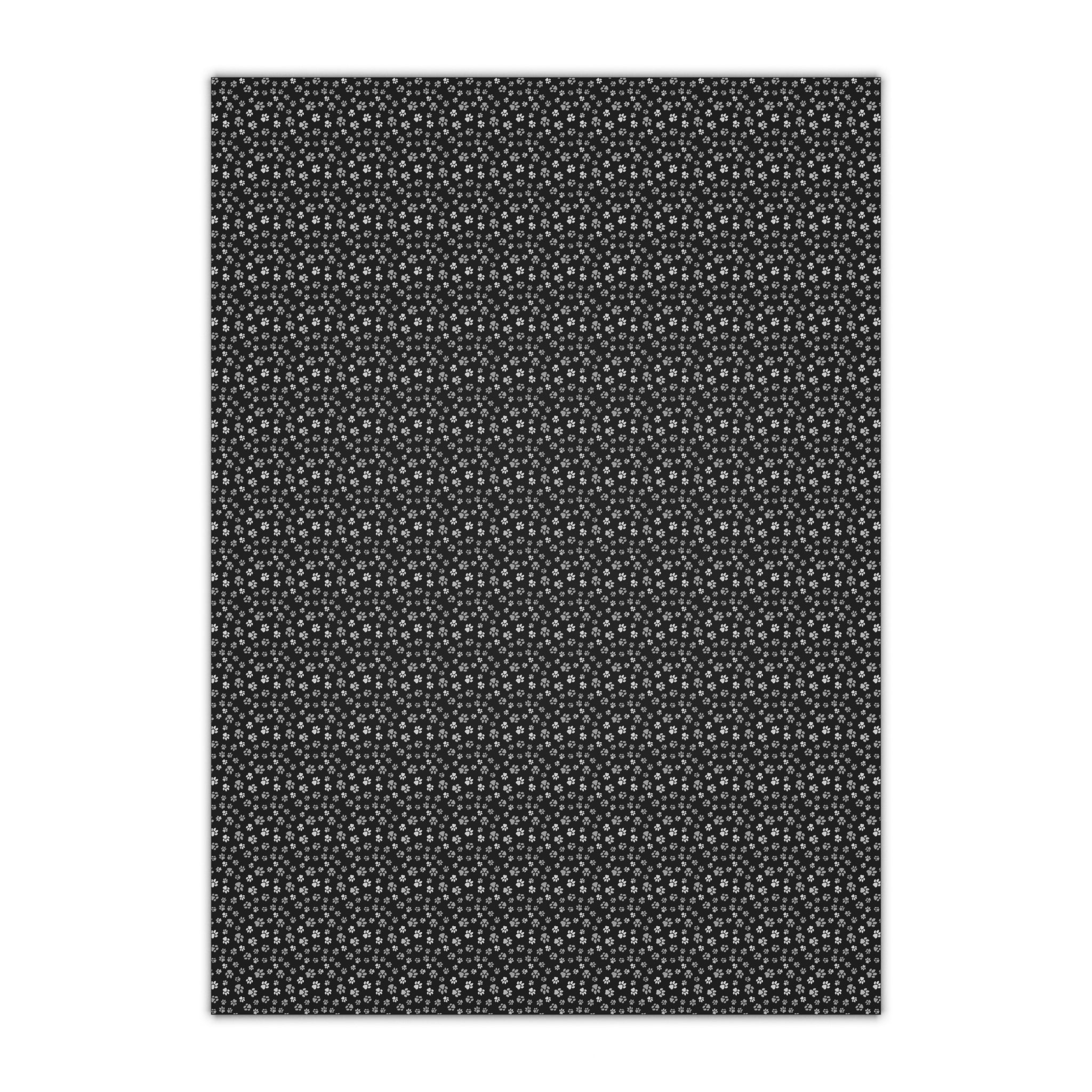 Black Paws Gift Wrapping Paper Sheets, 1pc