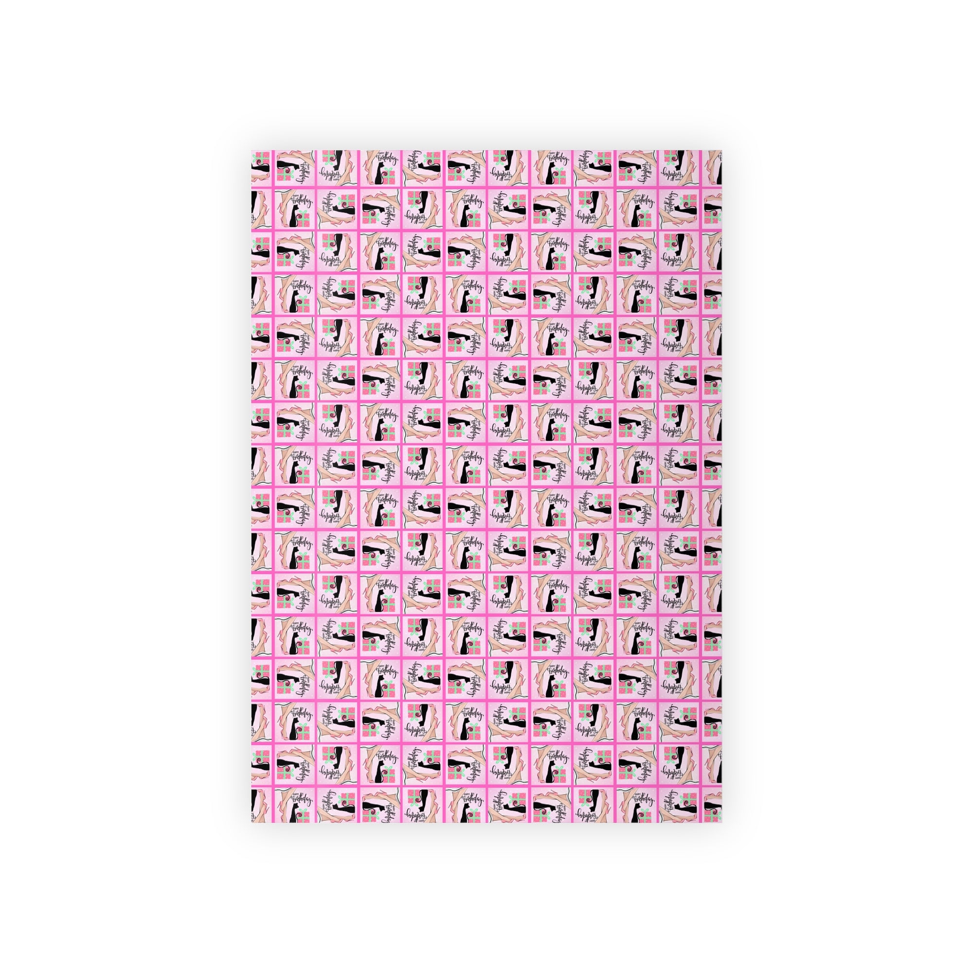Charming Cat Lady Birthday Gift Wrapping Paper Roll