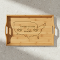 United States of Snacks Bamboo Serving Tray – Engraved USA Map Snack Board
