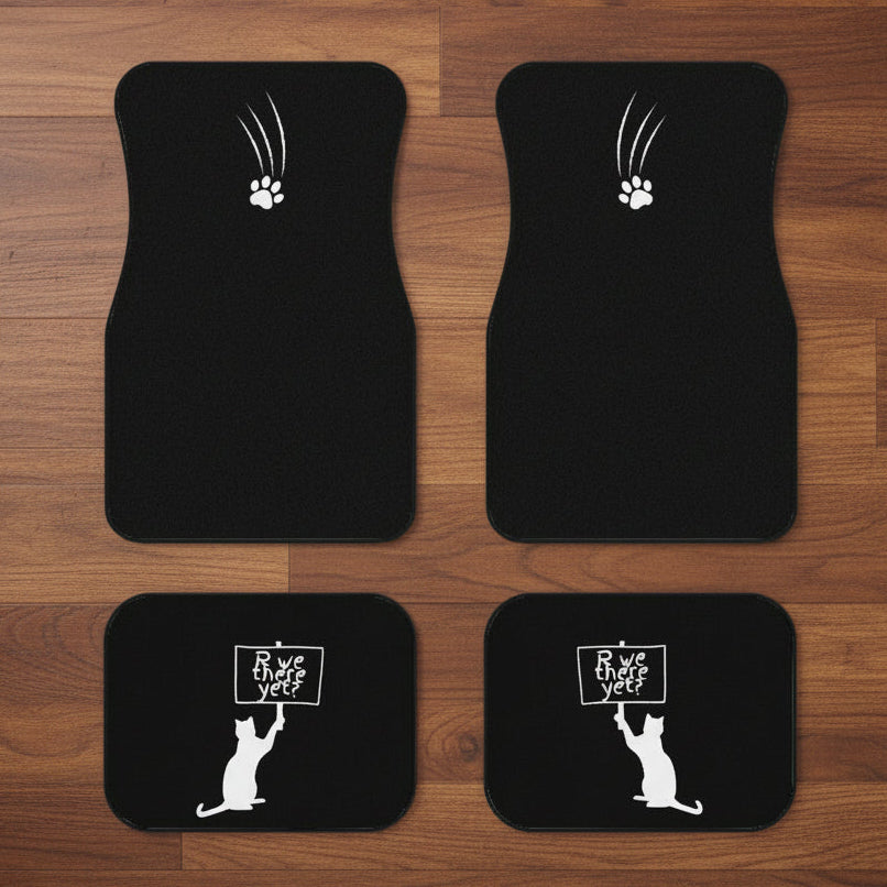 Are We There Yet? Cat Floor Mats – Set of 4