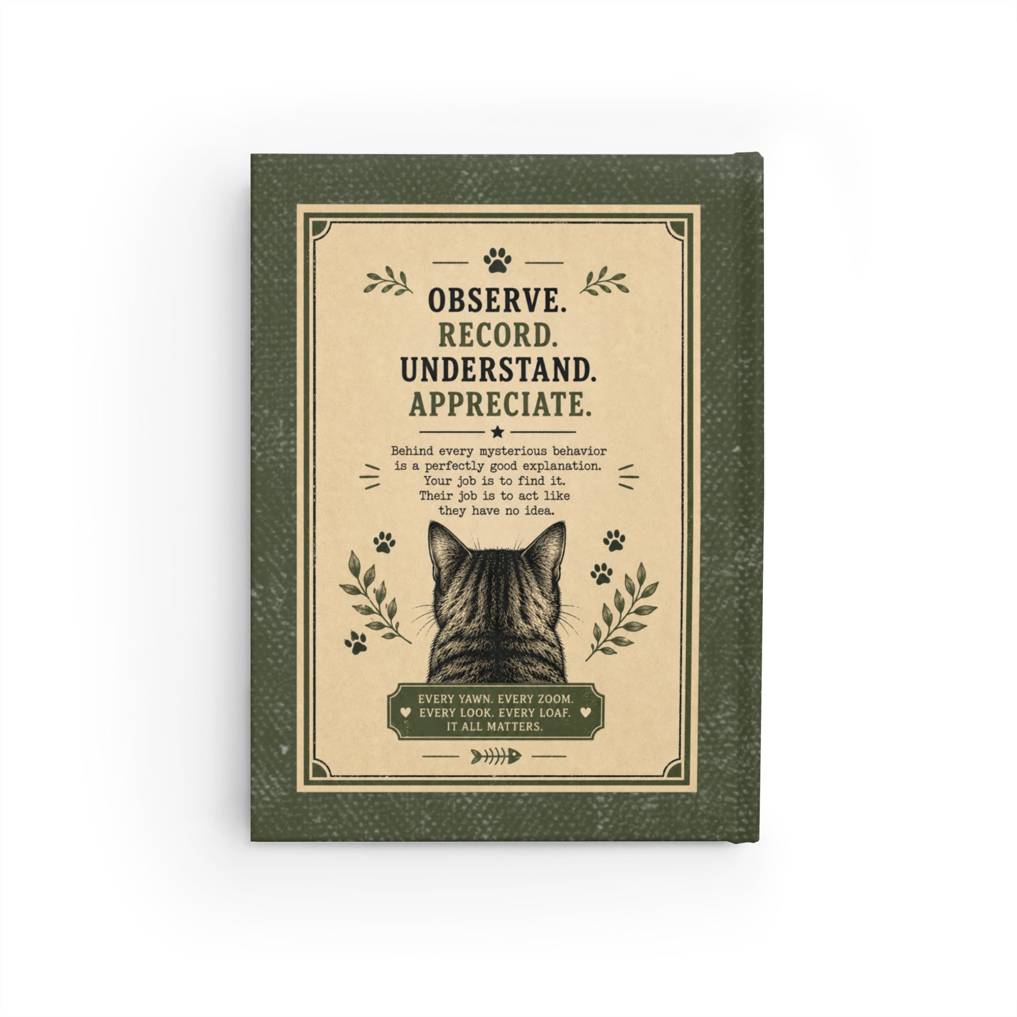 Cat Observation Log Ruled Journal – Vintage Cat Lover Notebook