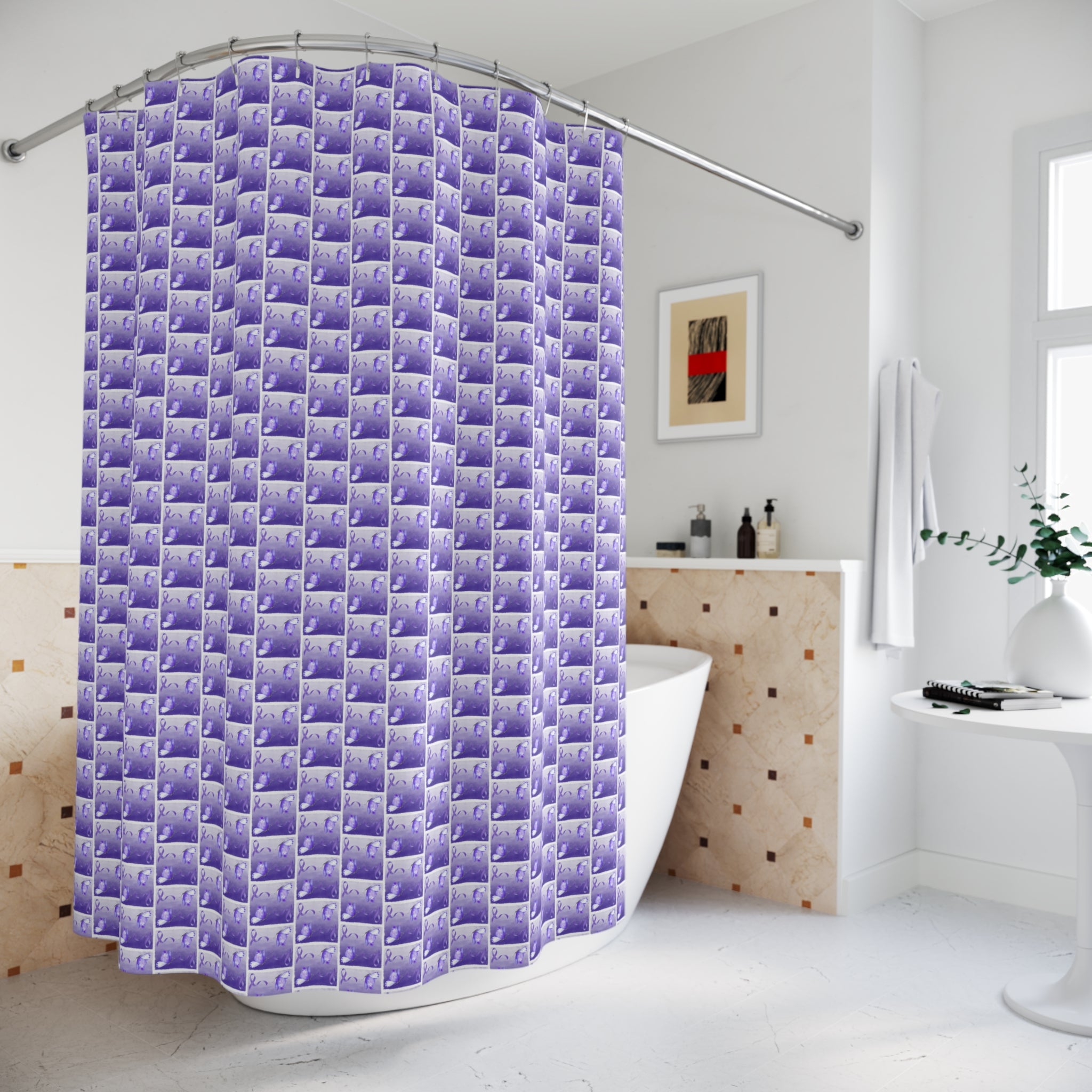 Purple Ribbon Epilepsy Awareness Shower Curtains - EpiAl's Shop