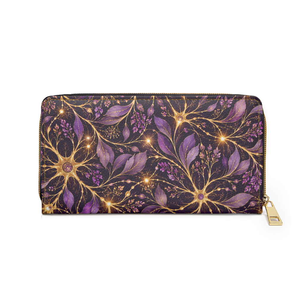 Beautifully Misfired | Purple Neuron Garden Zip-Around Wallet | Epilepsy Awareness