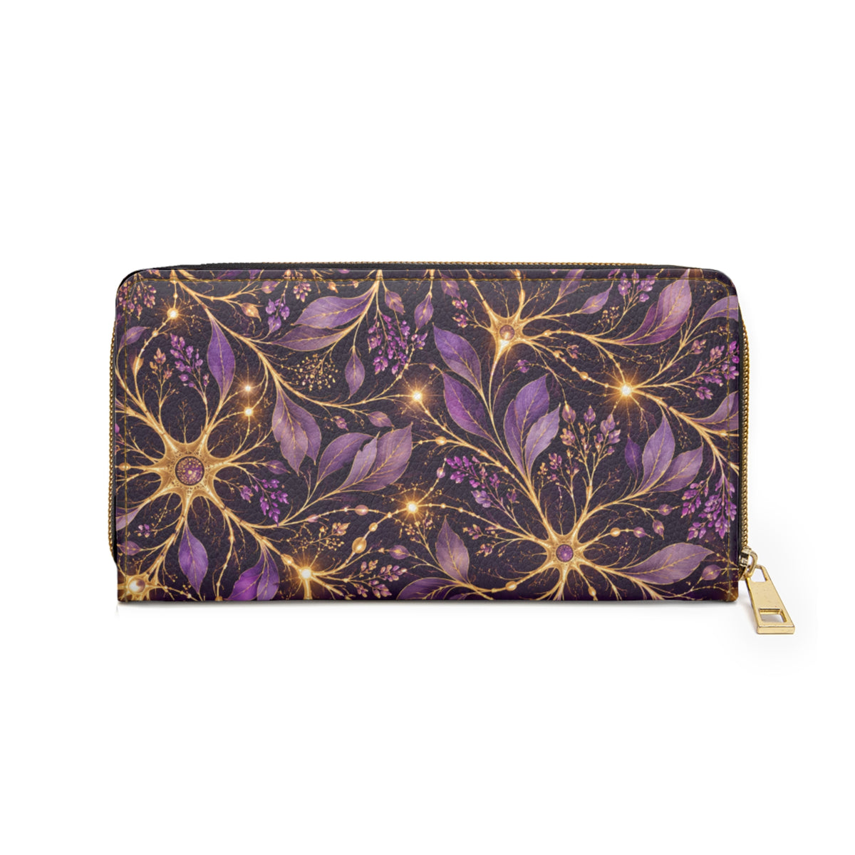 Beautifully Misfired | Purple Neuron Garden Zip-Around Wallet | Epilepsy Awareness
